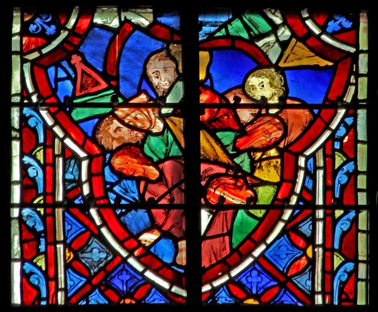 Window w5 Sámson lerombolja a templomot Bírák XVI 28 alkotó: French School