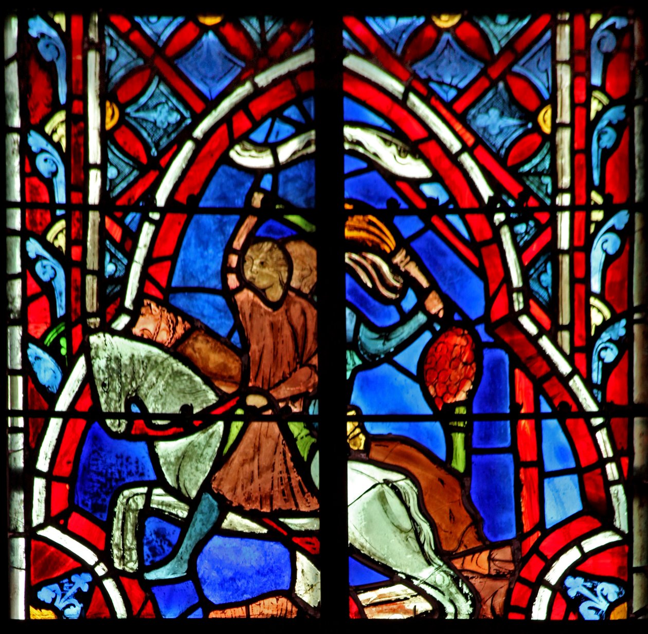 Window w5 Succoth tisztviselőinek büntetése. Bírák VIII 1-17 alkotó: French School