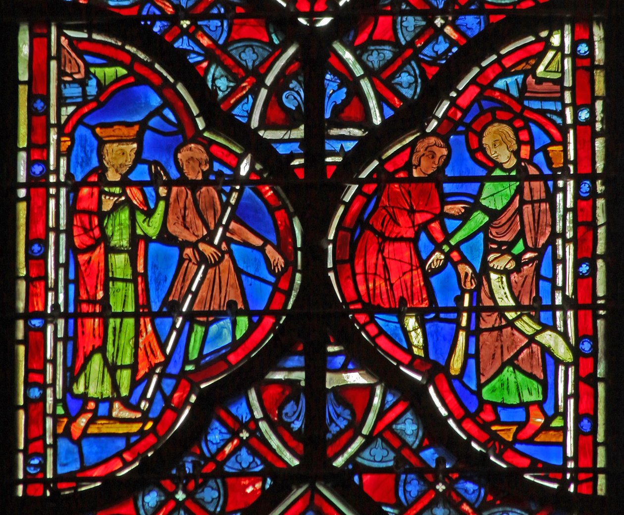 Ablak w6L Manasses megragadja Isaiah-t (?) alkotó: French School