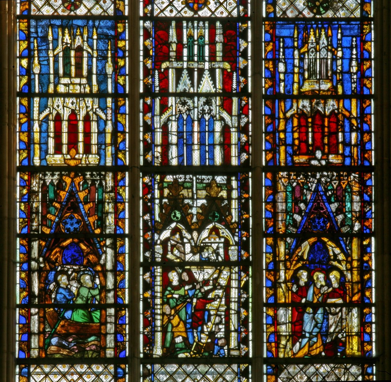 A w6 ablak András és Péter elhívását ábrázolja alkotó: French School