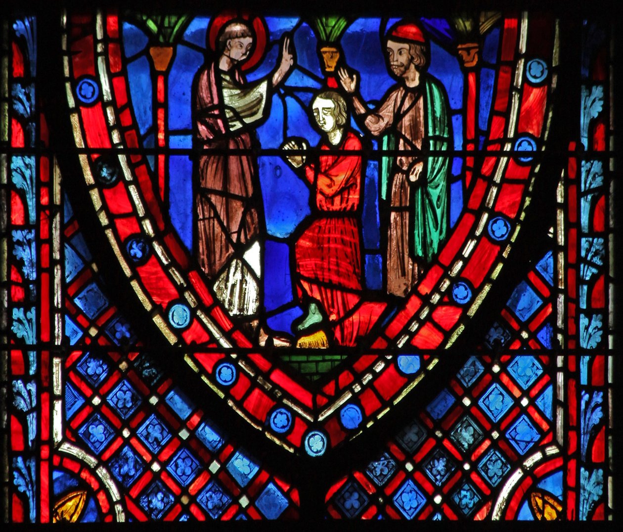 Ablak w7 Szent János: Arisztodémusszal alkotó: French School