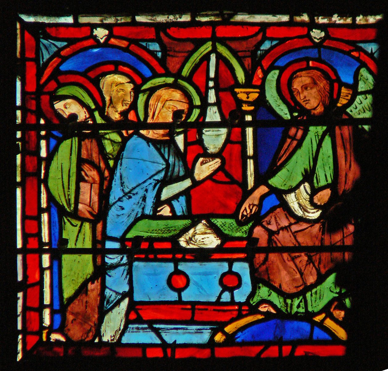 Window w8 the Resurrection – Szent asszonyok a sírnál alkotó: French School