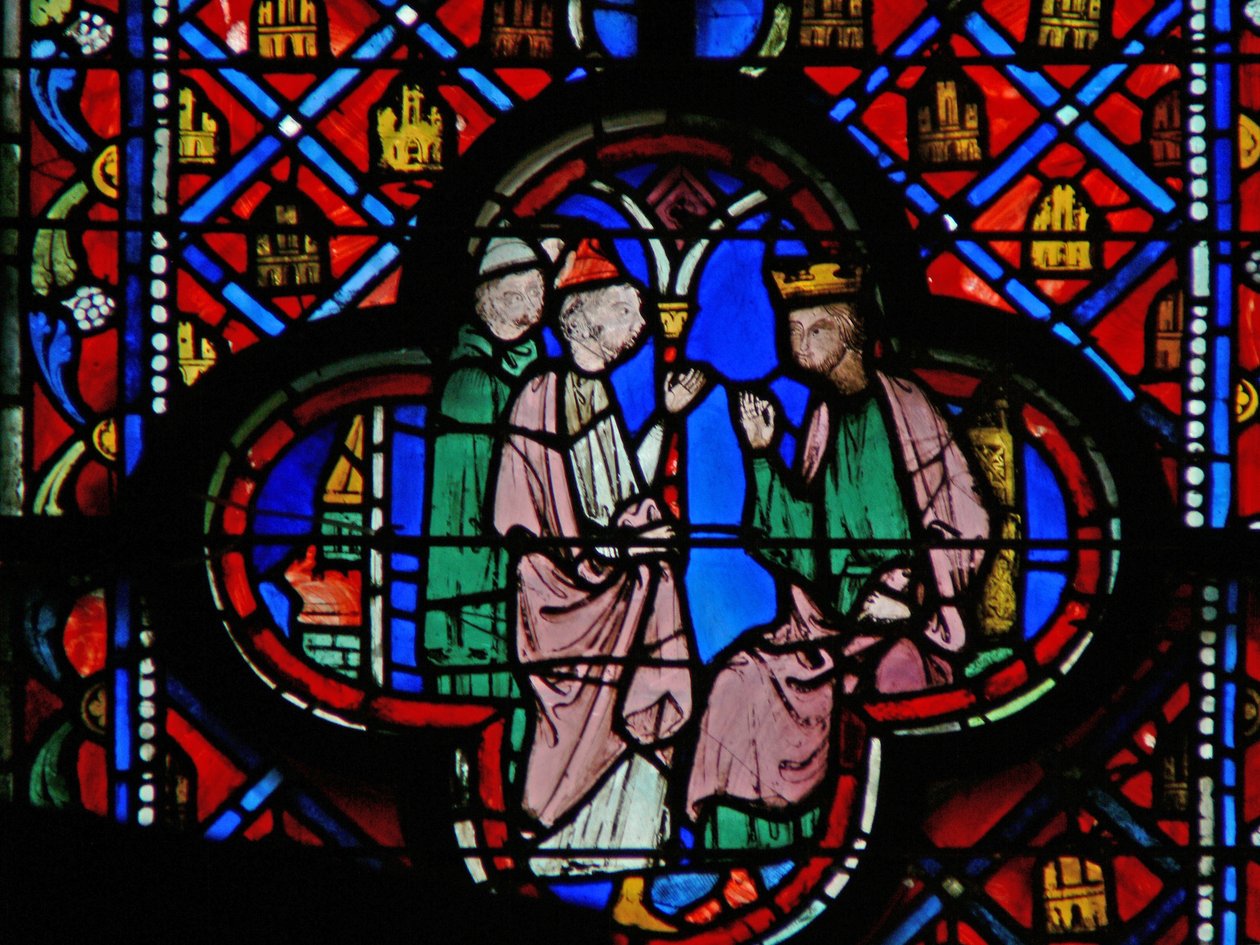 Window w9R Mágusok Nabukodonozor előtt. Dan II 2 alkotó: French School