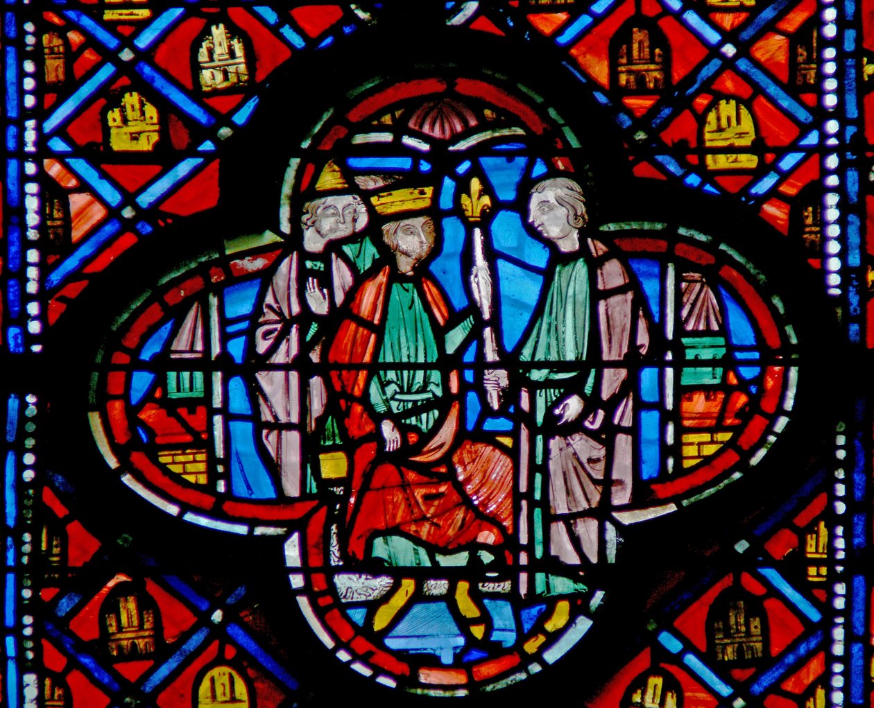Window w9R Nabukodonozor kinevezi Danielt parancsnoknak. Dan II 48 alkotó: French School