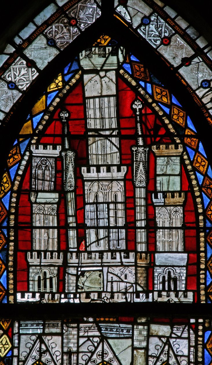 A w9-es ablak egy lombkoronát ábrázol alkotó: French School