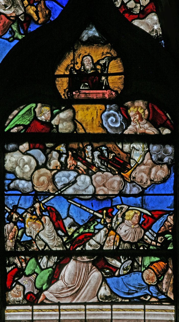 Az utolsó ítéletet ábrázoló w9 ablak – Albert Durer nyomán alkotó: French School