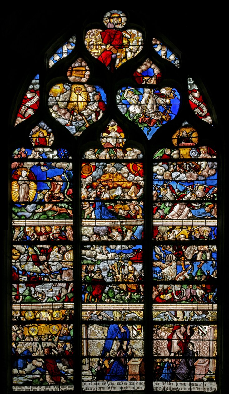 Az utolsó ítéletet ábrázoló w9 ablak – Albert Durer nyomán alkotó: French School