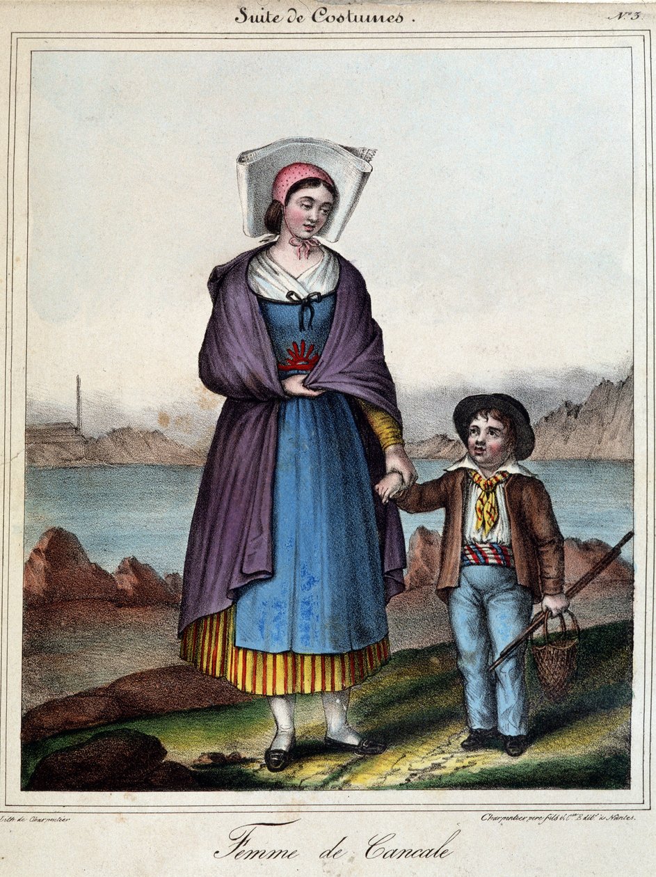 Cancale-i nő és gyermeke, 1845 körül alkotó: French School