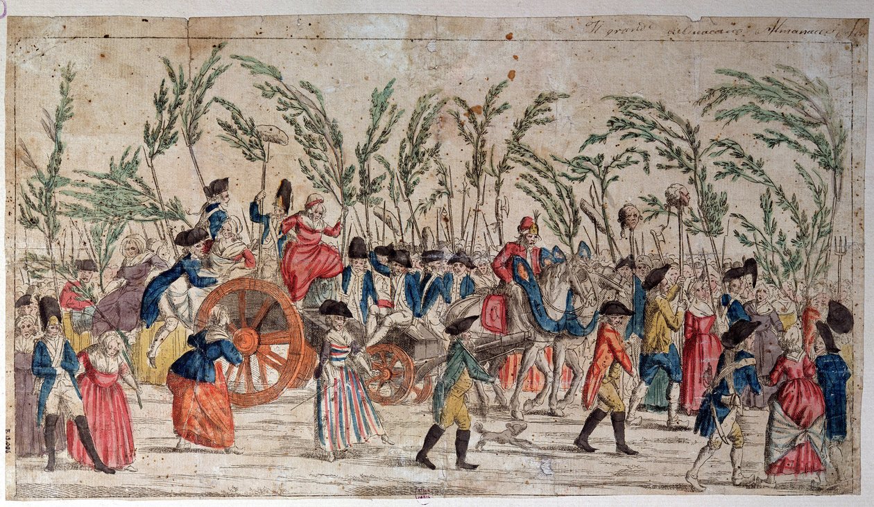 Nők menetelése Versailles-ban október 5-én alkotó: French School