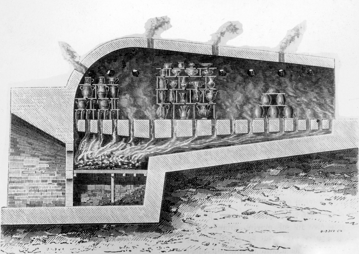 Fa kemence kerámia sütésére, 1882 alkotó: French School