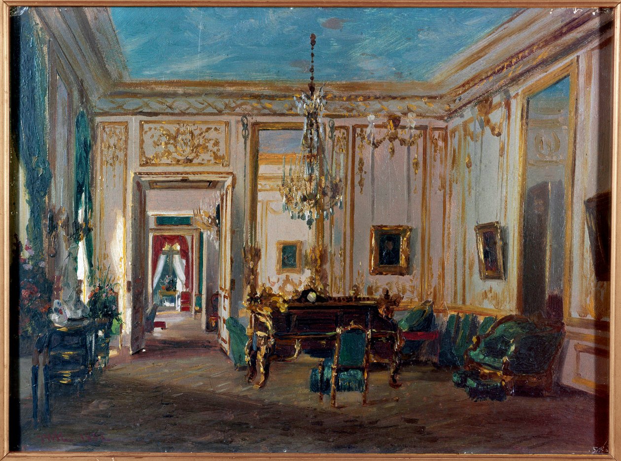 Empress Eugenie munkaszekrénye egy 19. századi Szent Felhő festmény. Párizs, díszítőművészet alkotó: French School