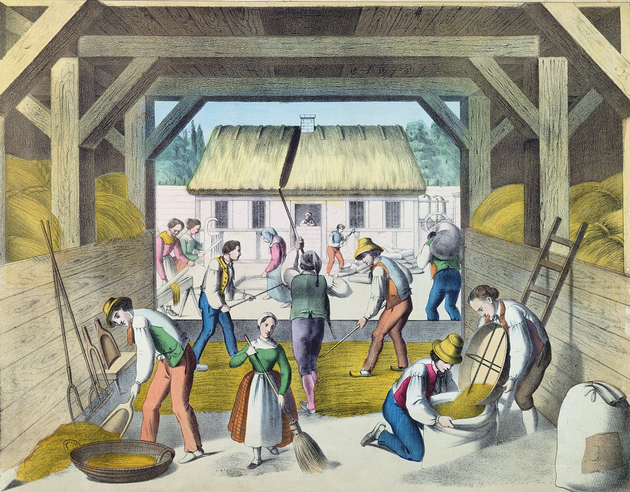 Munka a Farmyardban, valószínűleg Kelet-Franciaországban, 19. század 2. fele alkotó: French School