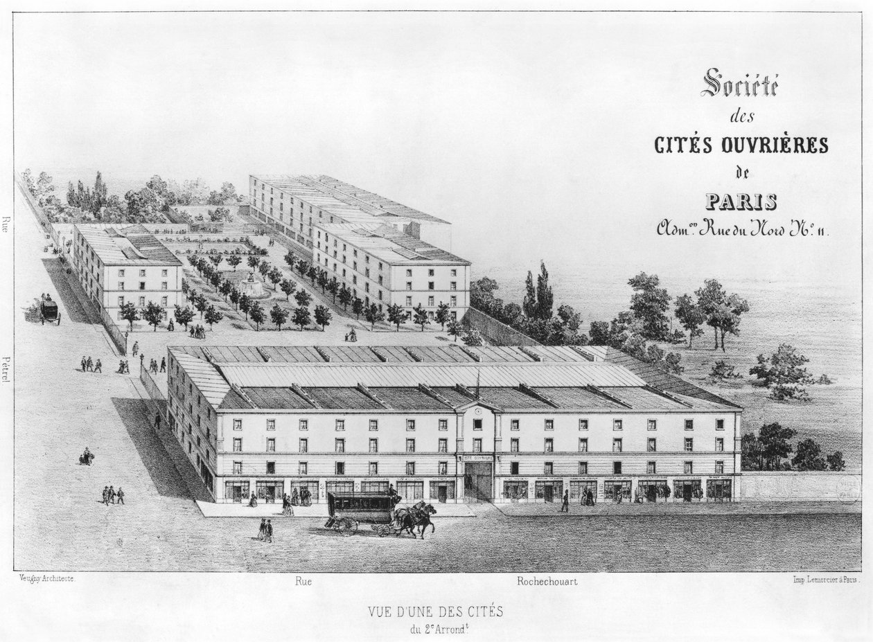 Dolgozók lakótelep, 58 rue Rochechouart, Párizs, 1870 körül alkotó: French School