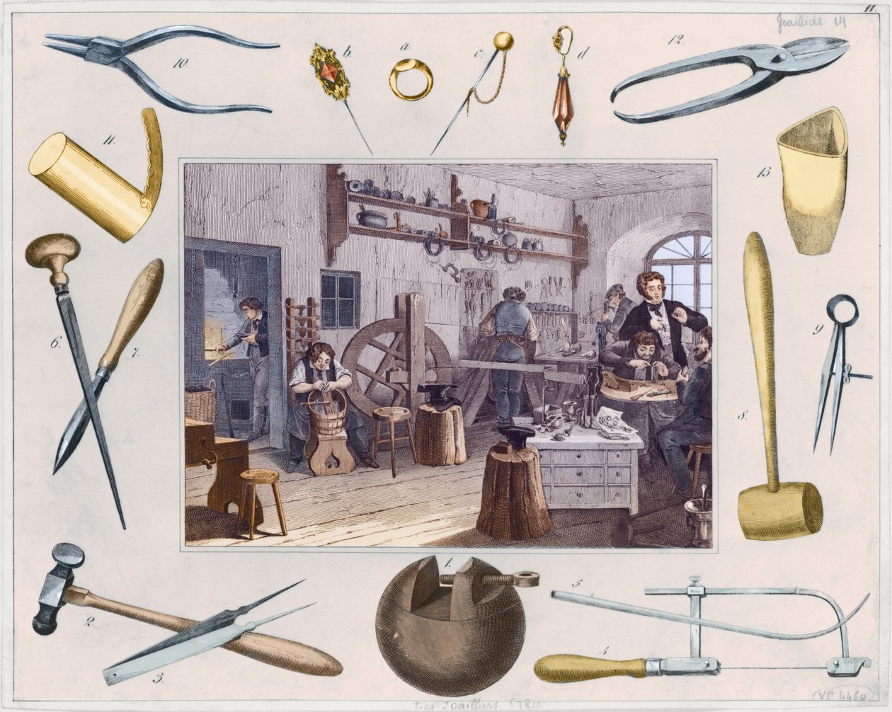 Ékszerműhely és főbb eszközök alkotó: French School