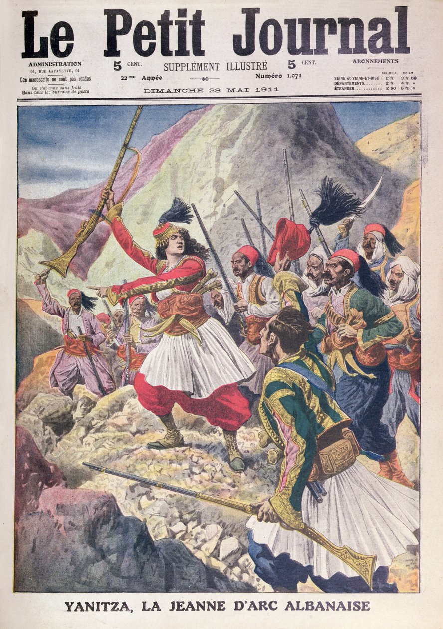 Yanitza, Az albán Jeanne of Arc, a Le Petit Journalból, 1911. május 28. alkotó: French School