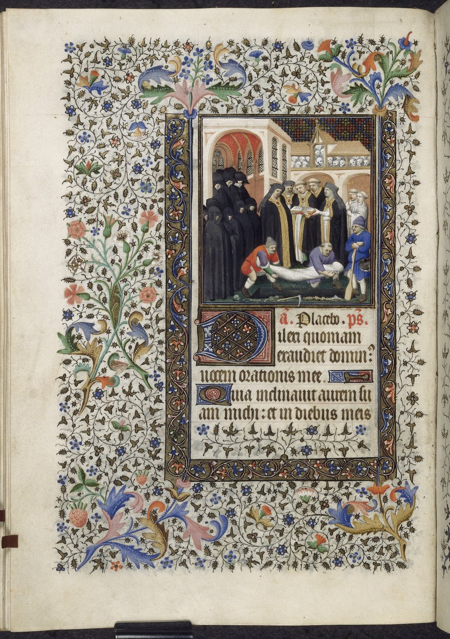 Yates Thompson 46 f156 v – Halottak temetése, 1410-20 körül (vellum) alkotó: French School