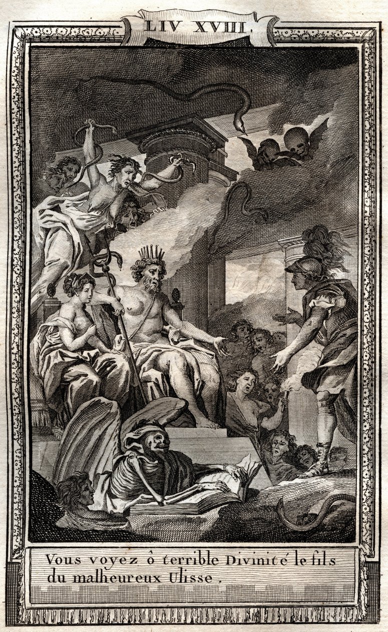 Látod, ó, szörnyű istenit, a gonosz Ulisse fiát – Monnet 1798-as metszete Francois de Salignac de La Mothe-Fenelon dit Fenelon „Les Aventures de Telemaque, fils d