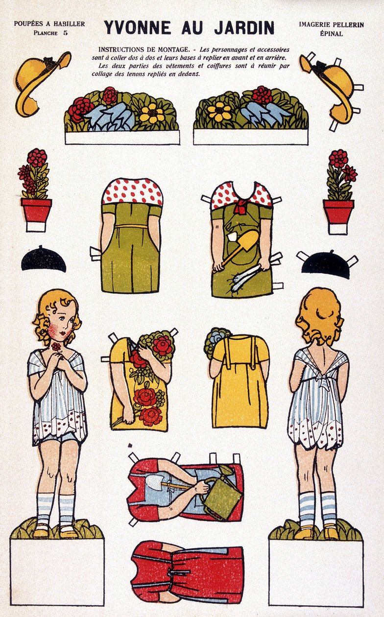 Yvonne a kertben: decoupage. 19. század. alkotó: French School