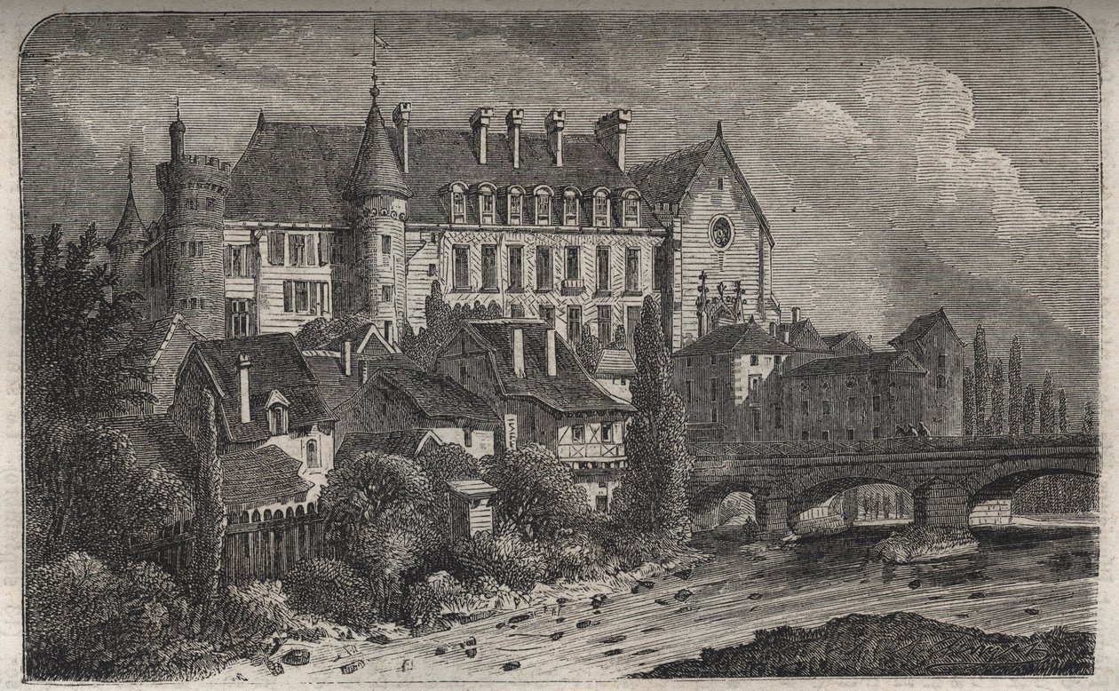 La Palice kommuna, Lapalisse kastélya, Allier megyében, - Victor Duruy (1811-1894) metszet a „Histoire de France”-ba – 1882 alkotó: French School