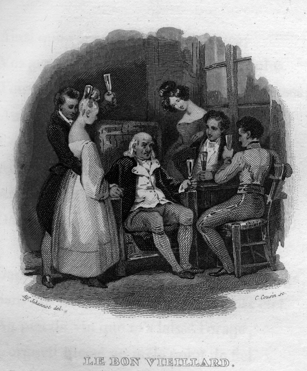 a jó öreg Chanson de Beranger Pierre Jean de Beranger (1780-1857) francia költő és dalszerző „Az életmű befejeződik” című művében (1834). alkotó: French School