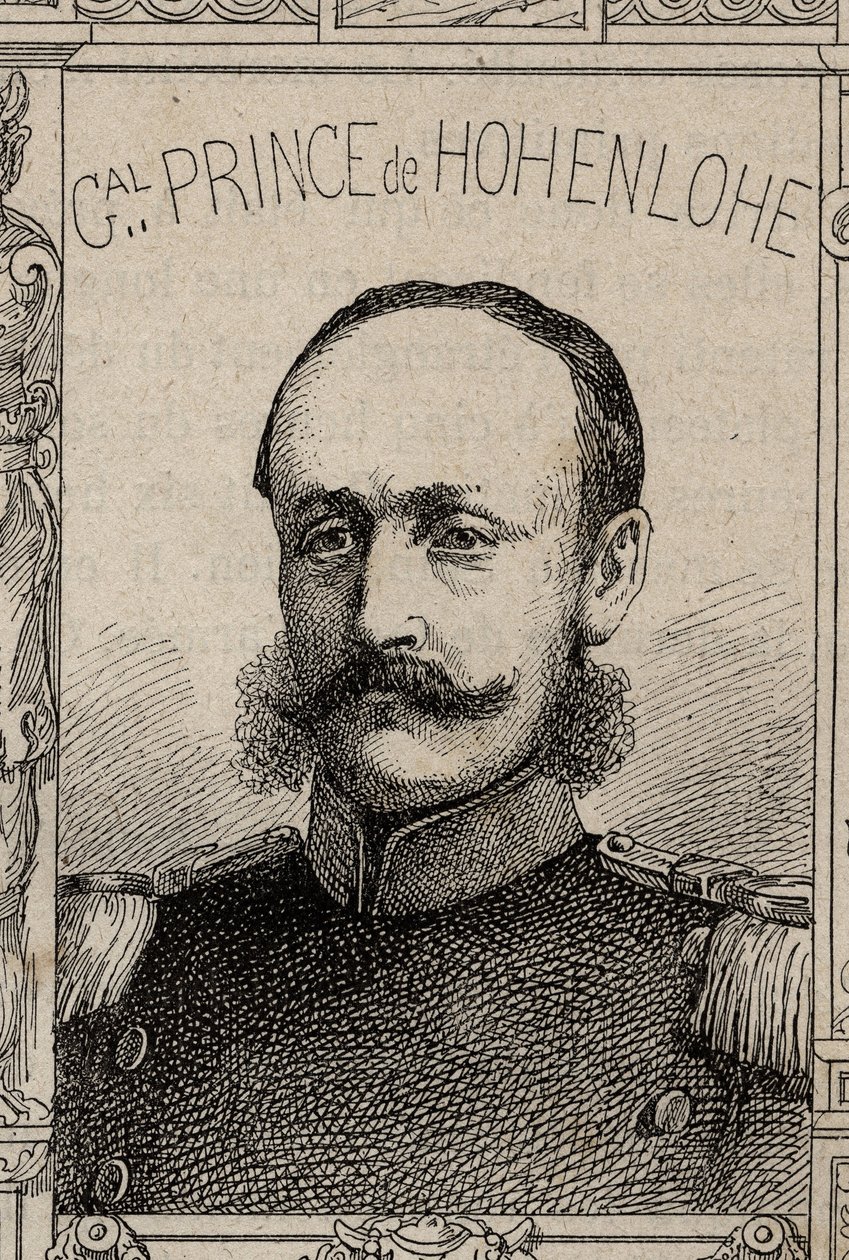 Clovis de Hohenlohe-Schillingsfurst német tábornok portréja - 1870-71 (metszet) alkotó: French School