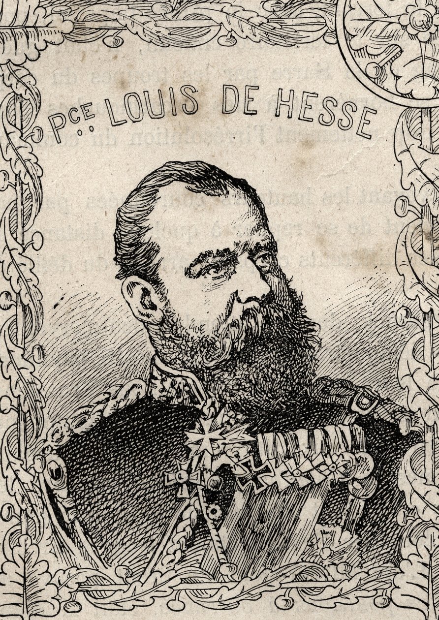 IV. Lajos hesseni nagyherceg portréja Hesse által - 1870-71 (metszet) alkotó: French School