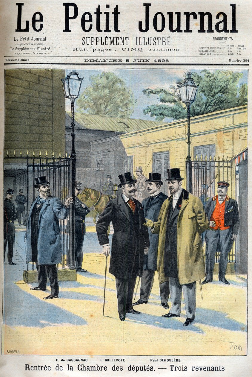 Képviselőház újranyitása, illusztráció a „Le Petit Journal” június 5-én alkotó: French School
