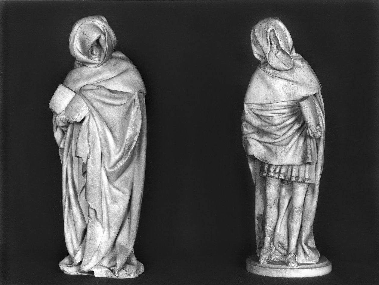 rwo Mourners, Jean de Berry herceg (1340-1416) c.1450-53 salabaster sírjából r8:a sír korábban a Bourges-i Sainte-Chapelle-ban volt; alkotó: French School