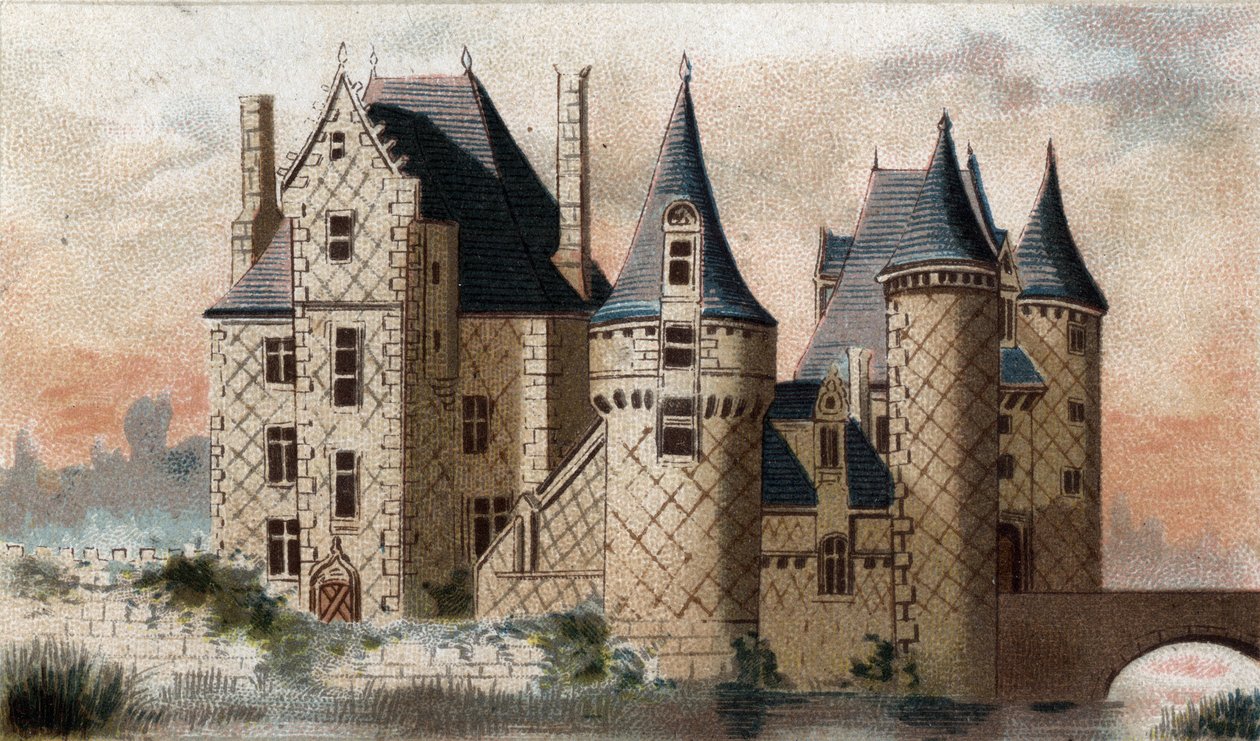 kilátás a Chateau du Moulinra (Loir et Cher). alkotó: French School