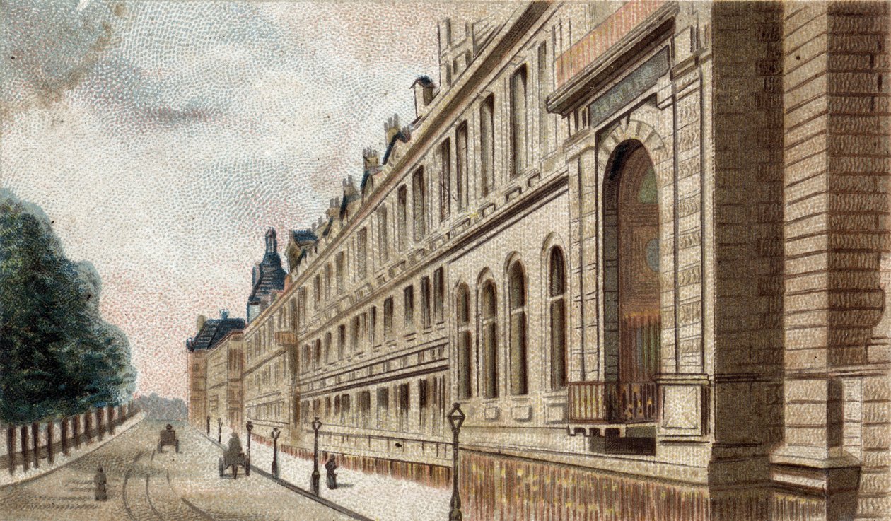 kilátás nyílik a párizsi Louvre-palotára. alkotó: French School