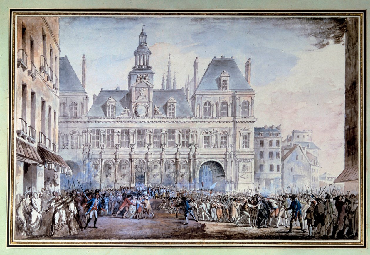 kilátás a Place de Greve-ről 1789. július 14-én Place de Greve Párizsban (a jelenlegi Place de l