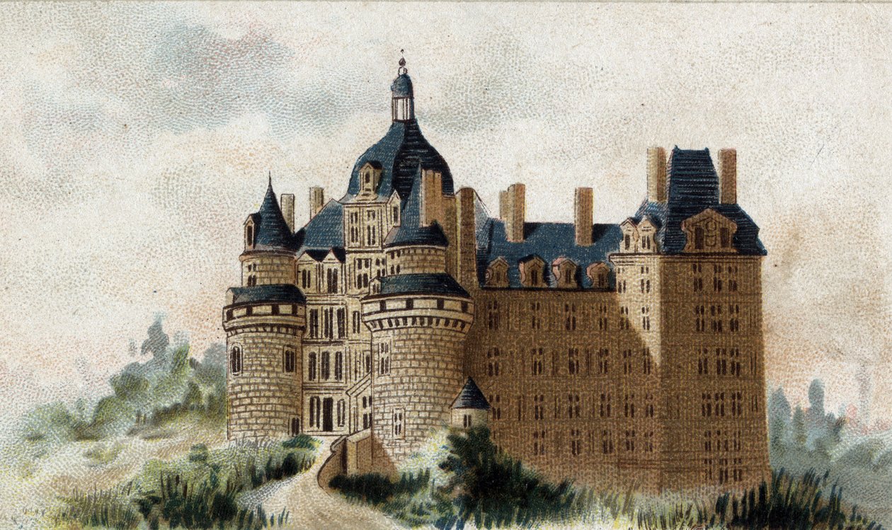kilátás nyílik a Brissac-kastélyra (Maine et Loire). alkotó: French School