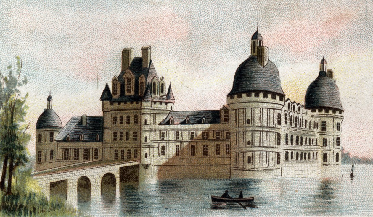 kilátás a valencayi várra (Indre). alkotó: French School