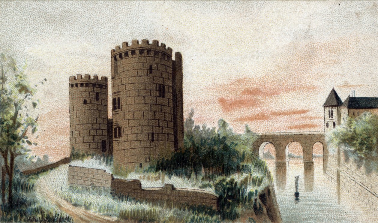 kilátás a Cinq mars kastélyára (Indre et Loire). alkotó: French School