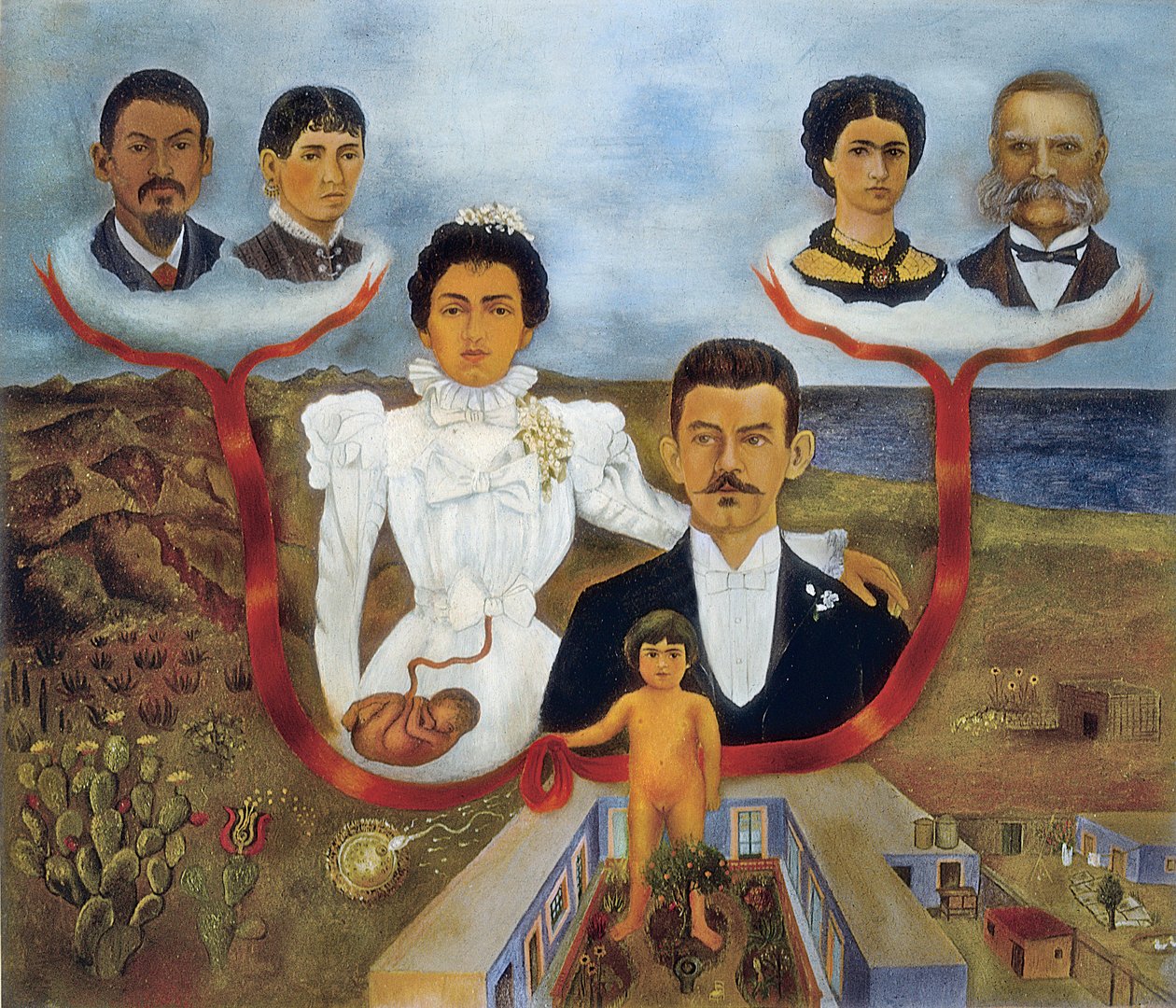 "A nagyszüleim, a szüleim és én" - Családfa alkotó: Frida Kahlo
