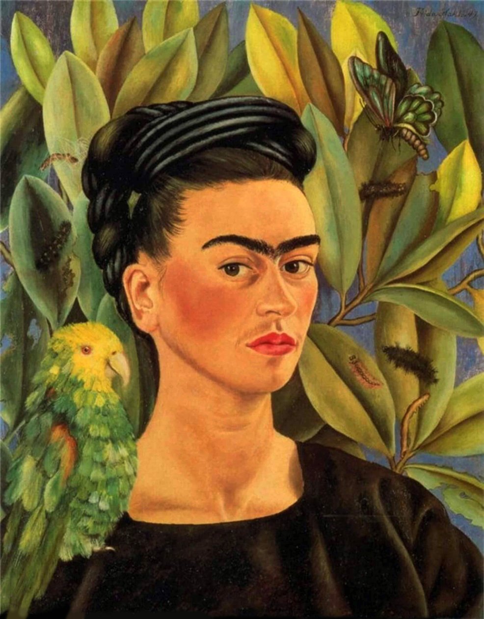 Önarckép Bonitóval alkotó: Frida Kahlo