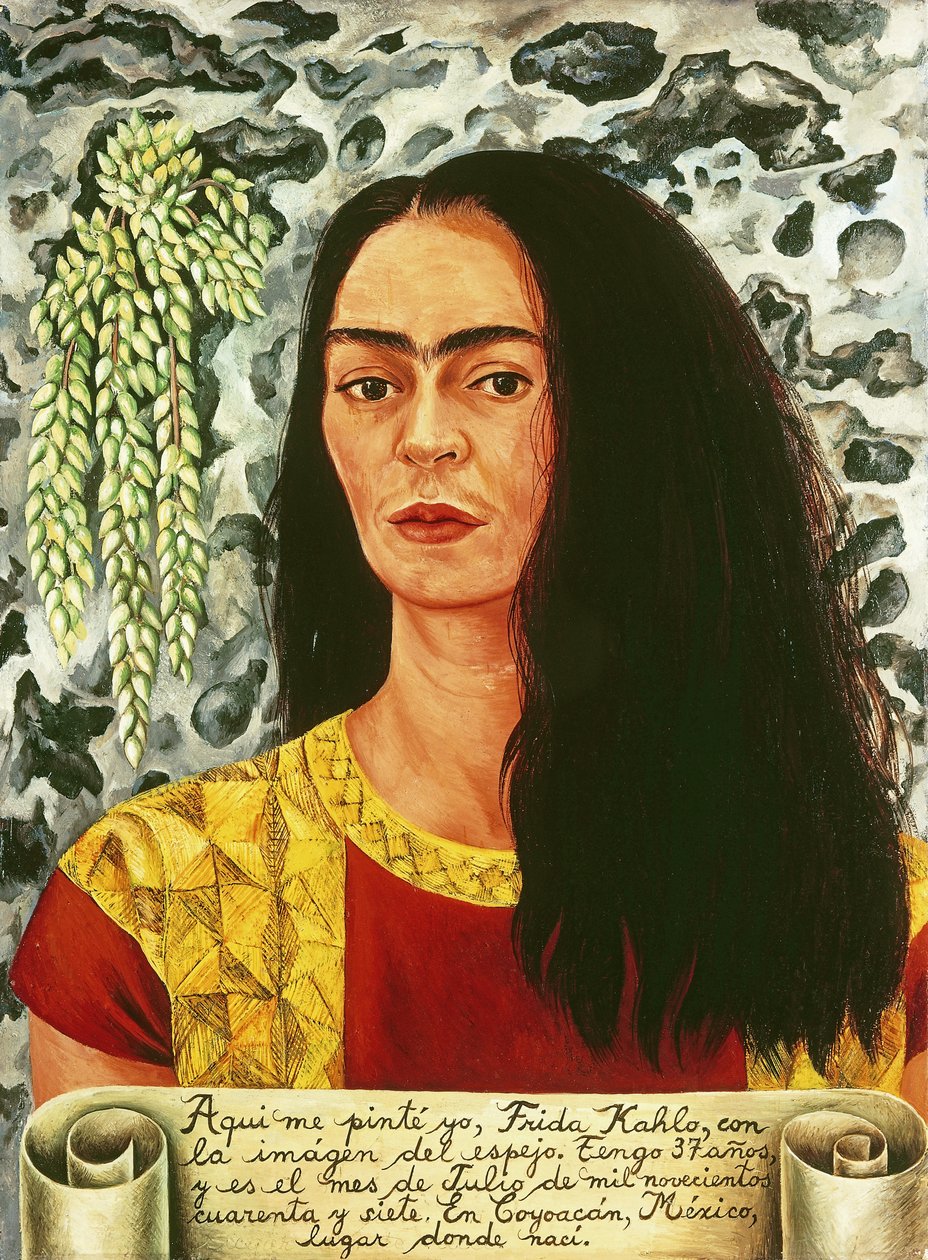 Önarckép laza hajjal; Autorretrato con Pelo Suelto alkotó: Frida Kahlo