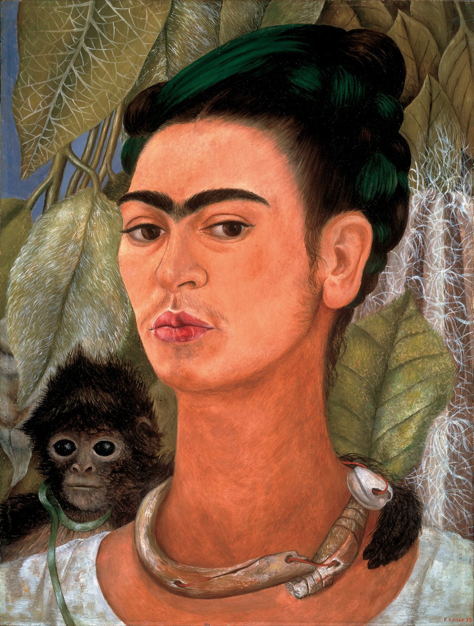 Önarckép majommal alkotó: Frida Kahlo
