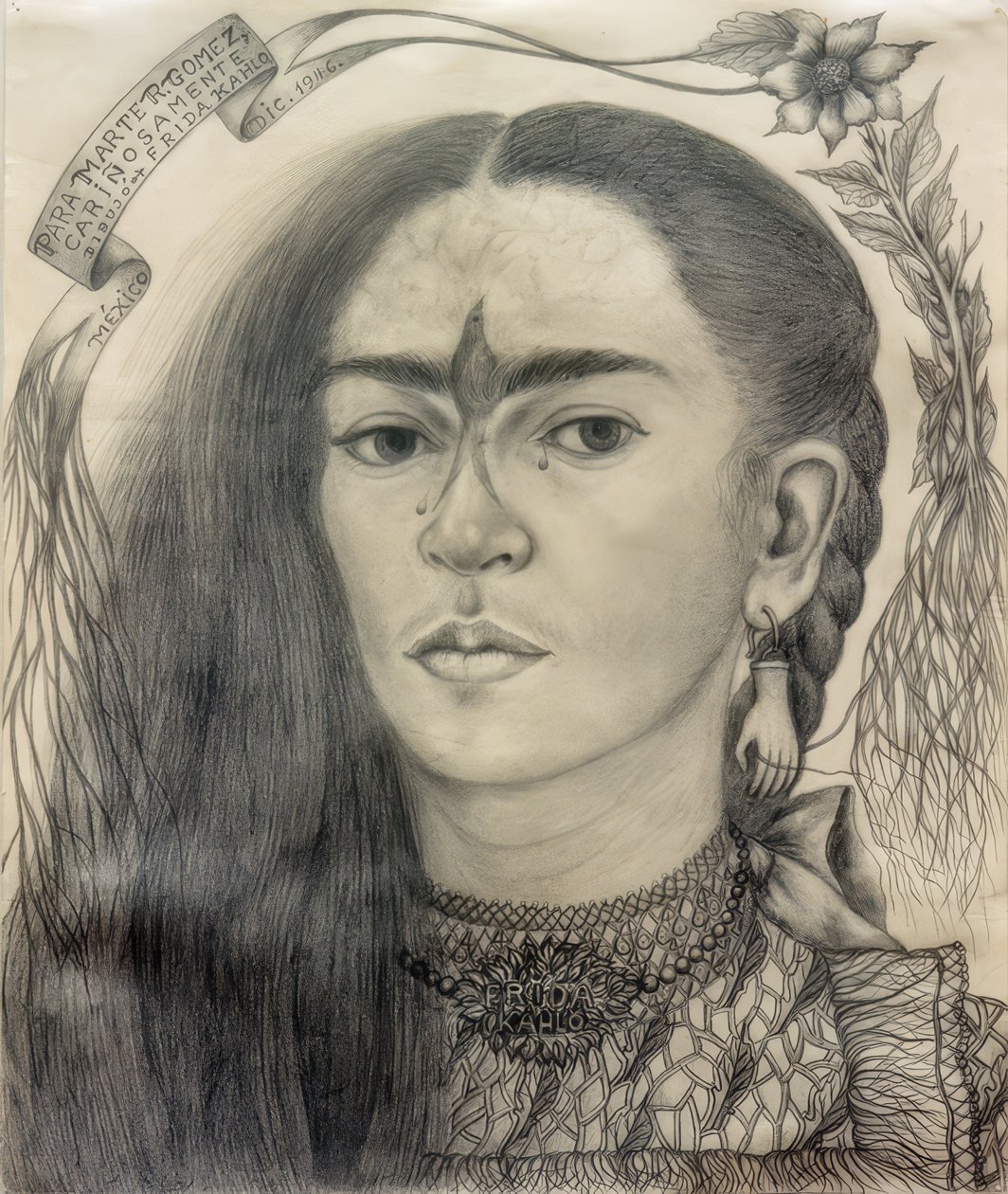 Önarckép Marte R. Gómeznek dedikálva alkotó: Frida Kahlo