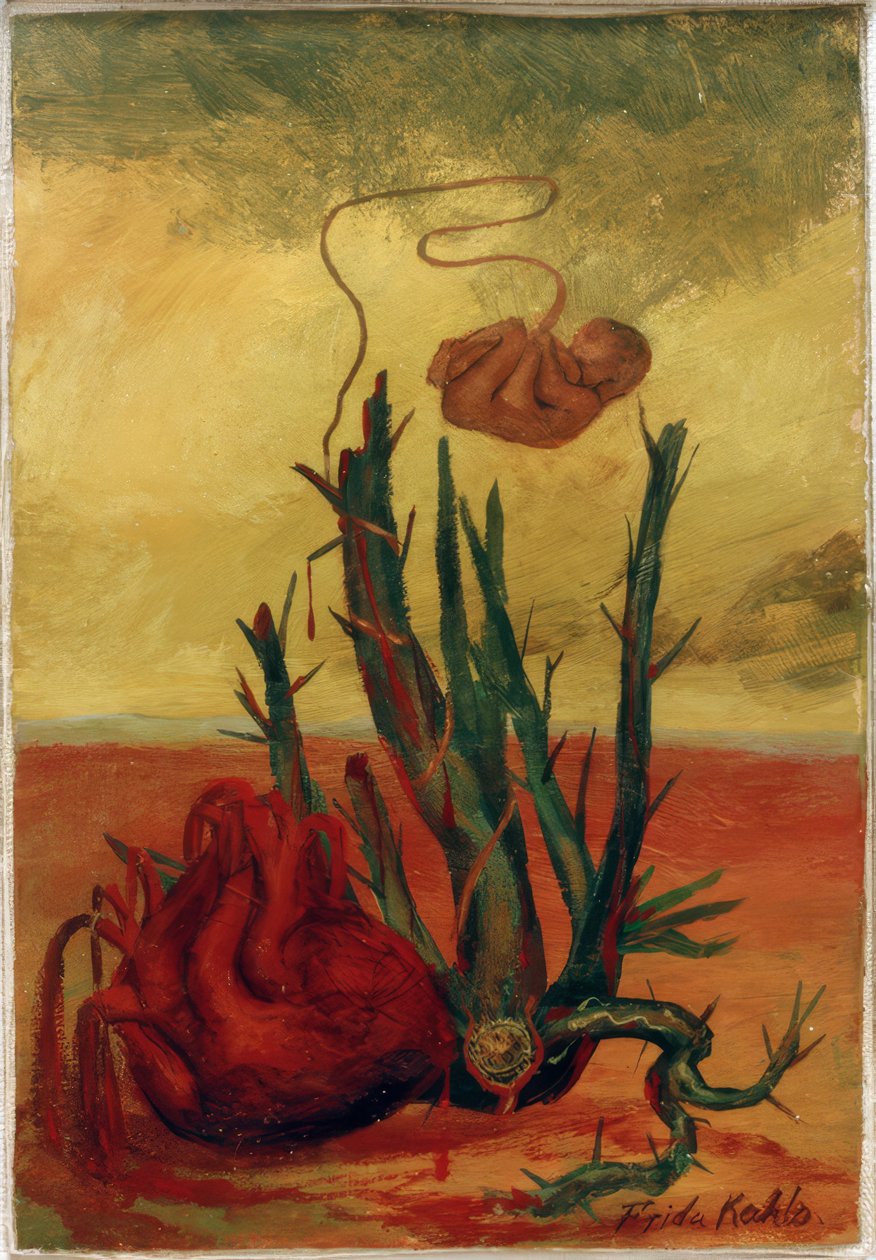 Cím nélkül (szív, kaktusz és magzat) alkotó: Frida Kahlo