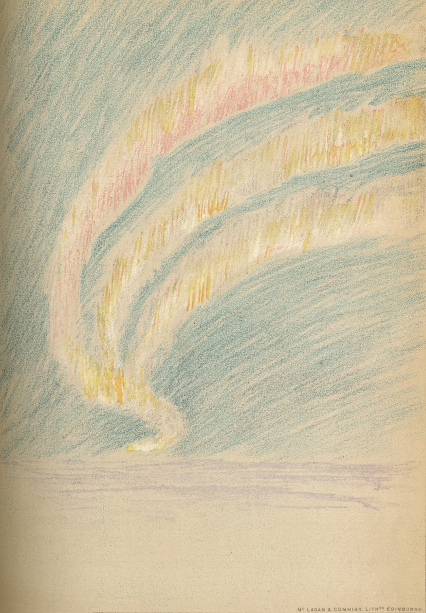 Streamers of Aurora Borealis, 1893. november 28. Pasztell vázlat, 1893 1897 alkotó: Fridtjof Nansen