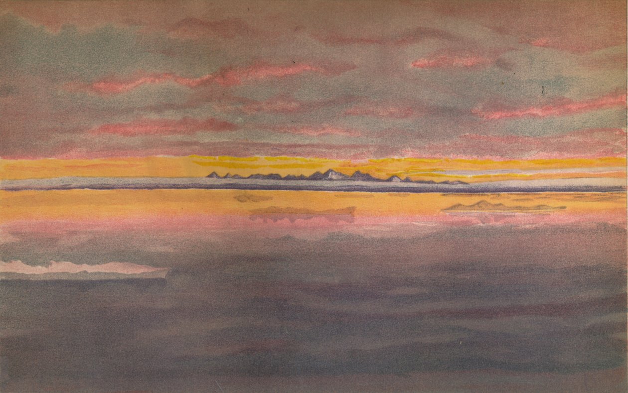Naplemente Ázsia északi partjainál, a Chatanga torkolatától északra, 1893, 1897 alkotó: Fridtjof Nansen