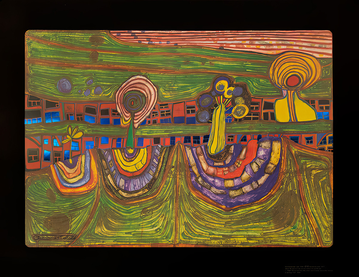 Külvárosi sor alkotó: Friedensreich Hundertwasser
