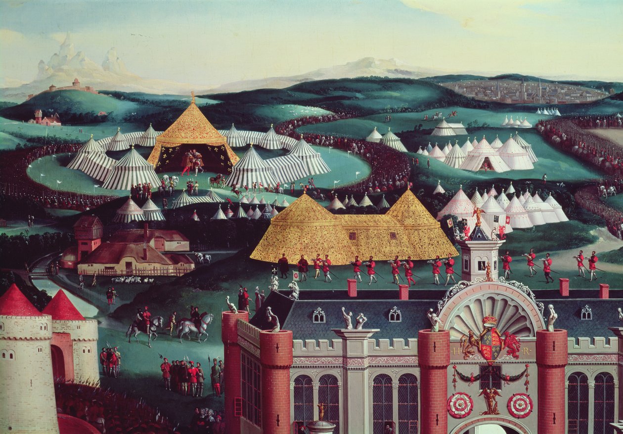 Az Aranyszövet mezője, 1520. június 7. (a sátrak közepén) alkotó: Friedrich Bouterwek