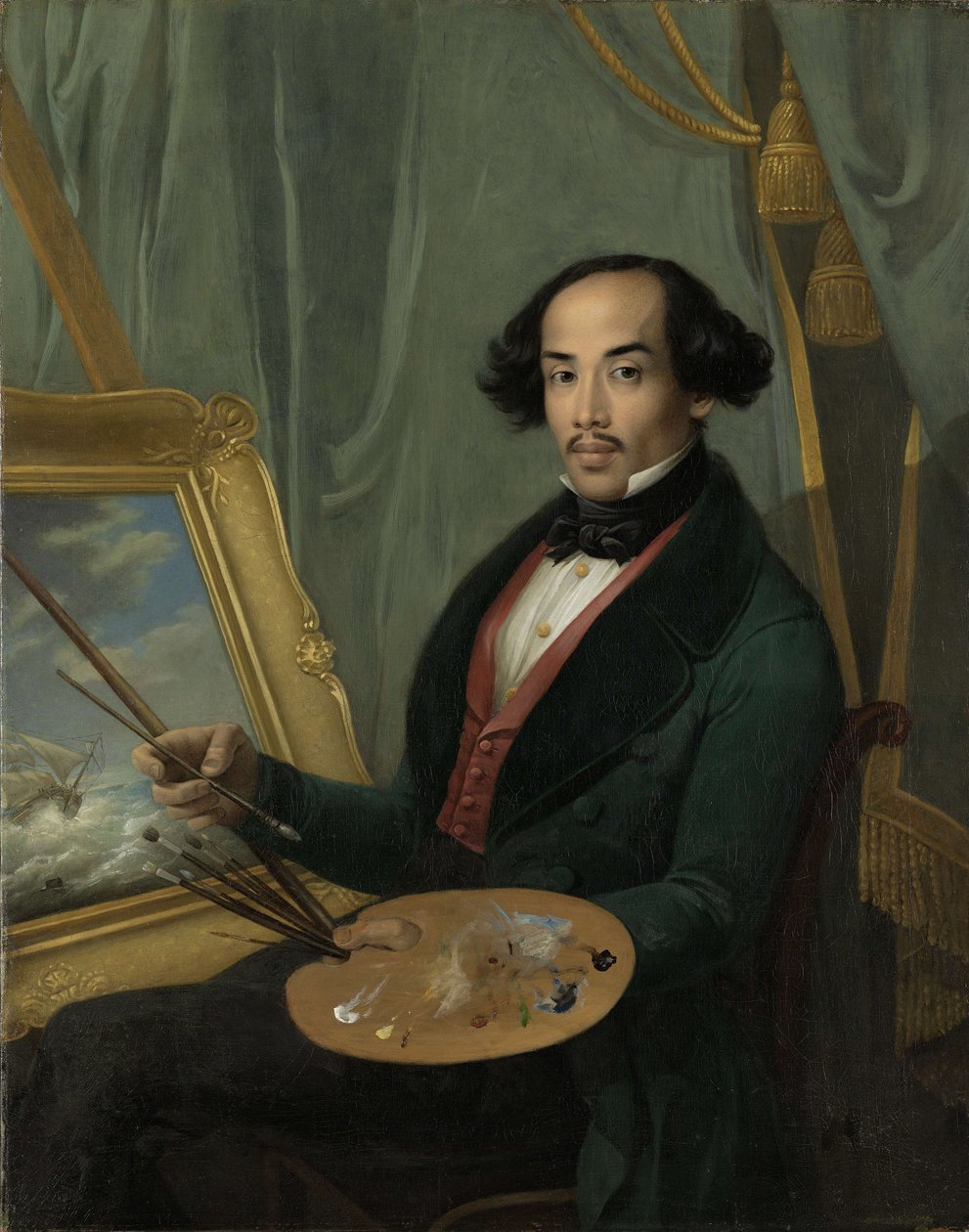 Raden Saleh (1811-1880) arcképe alkotó: Friedrich Carl Albert Schreuel