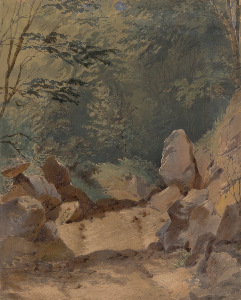 Erdei táj sziklákkal alkotó: Friedrich Carl von Scheidlin