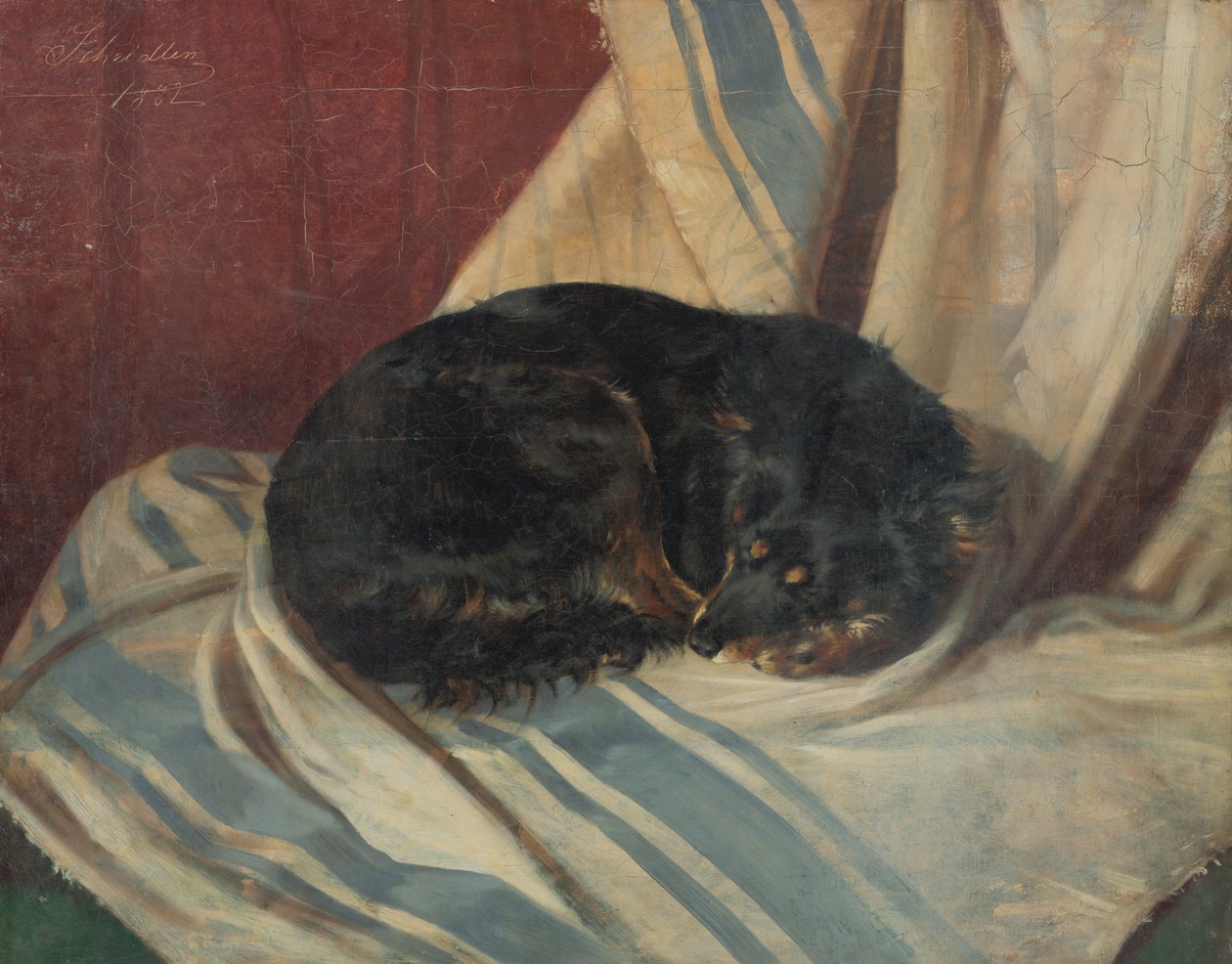 A fekvő kutya tanulmányozása alkotó: Friedrich Carl von Scheidlin