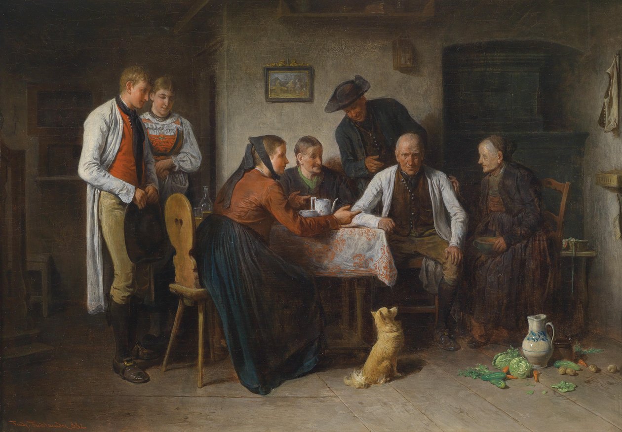 Az udvarló látogatása alkotó: Friedrich Friedlander