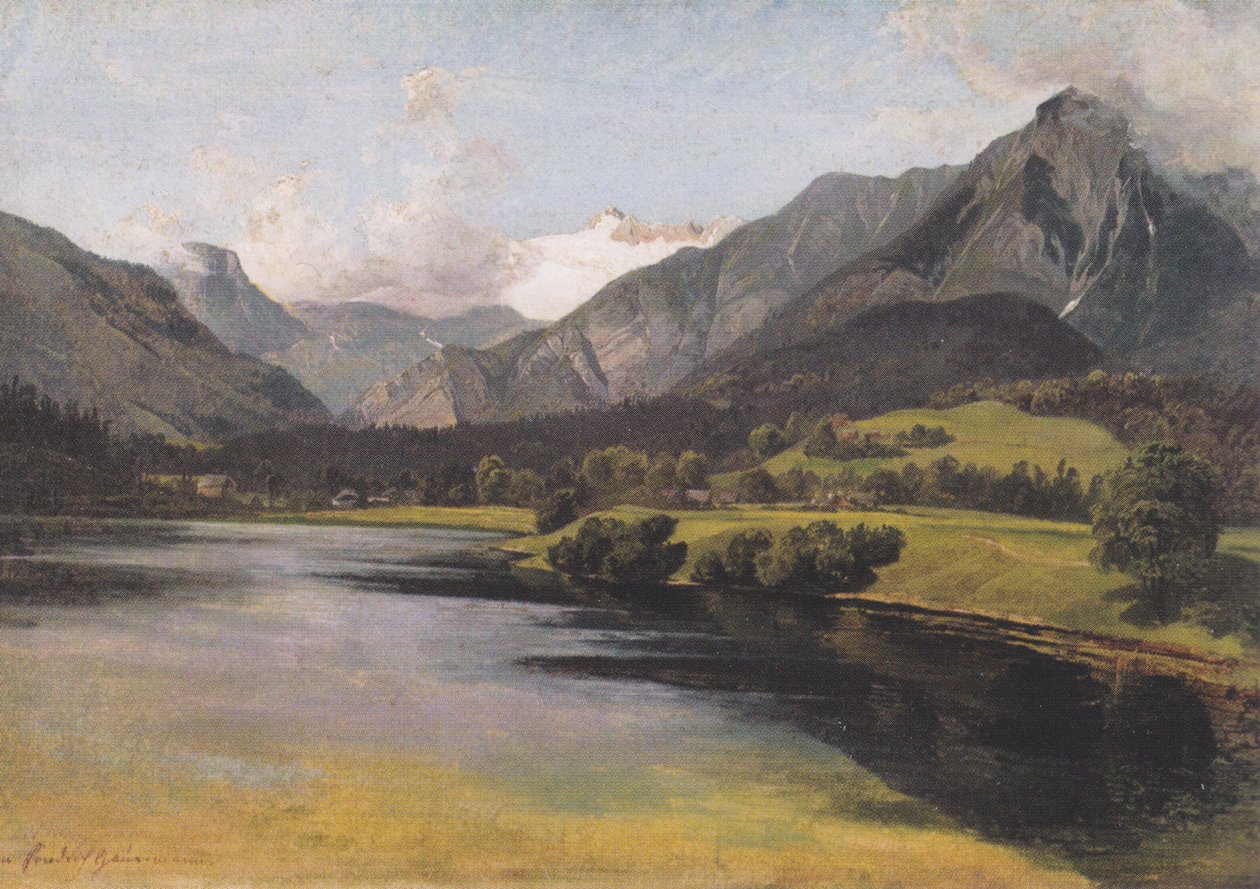 Altauseer-tó a Dachsteinnel alkotó: Friedrich Gauermann