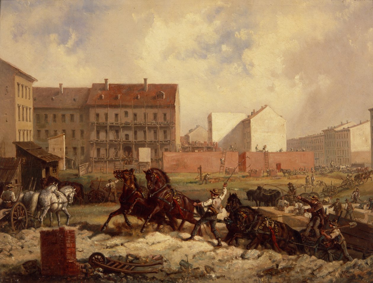A népszerűsítés időszaka: a Grenadierstrasse építése, Berlin, 1875 körül alkotó: Friedrich Kaiser